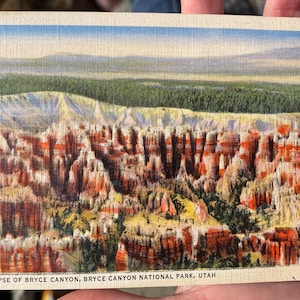 Lindo cartão postal de linho antigo do Parque Nacional Bryce Canyon em Utah