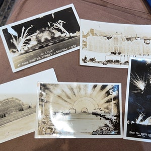 RARE Cool Collection of 5 Postcards of the Ice Court, St Paul Winter Sports Carnival, Built Entirely of Ice
