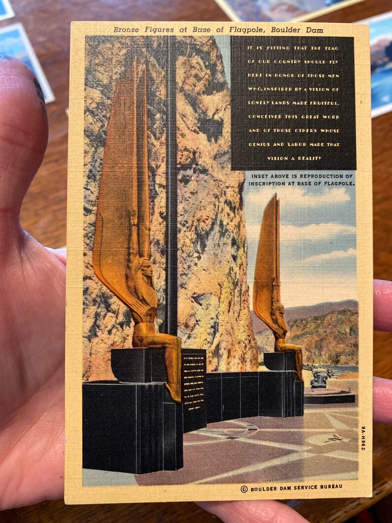Beautiful Lot of 18 Antique Linen Postcards of Boulder Dam and Colorado River