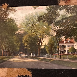 1908 Antike Postkarte der Dean Street in Taunton Massachusetts