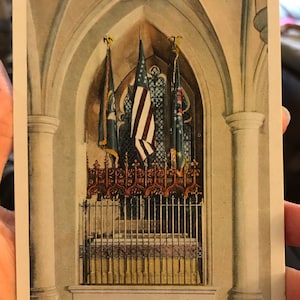 Splendida cartolina antica della tomba di Woodrow Wilson nella Cattedrale Nazionale