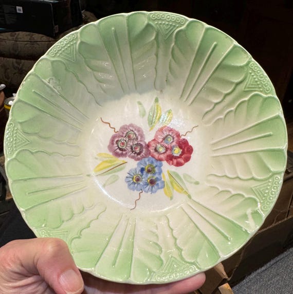 Lovely Handpainted Vintage Yamasho Iron Stone China Japan Posies