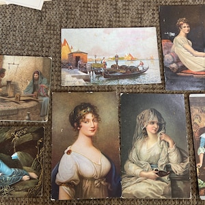 Cool Collection Antique de 7 cartes postales d’art européen