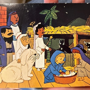 Paire de 2 Cool 1980 vintage Lutheran TV « Christmas Is » Luke 2 Cartes postales