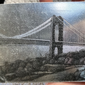 Belle carte postale antique déjouée du George Washington Memorial Bridge à New York