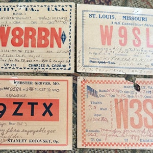 Fabelhafte Sammlung von 4 antiken Vintage 1930er Jahre Radio Card Postkarten