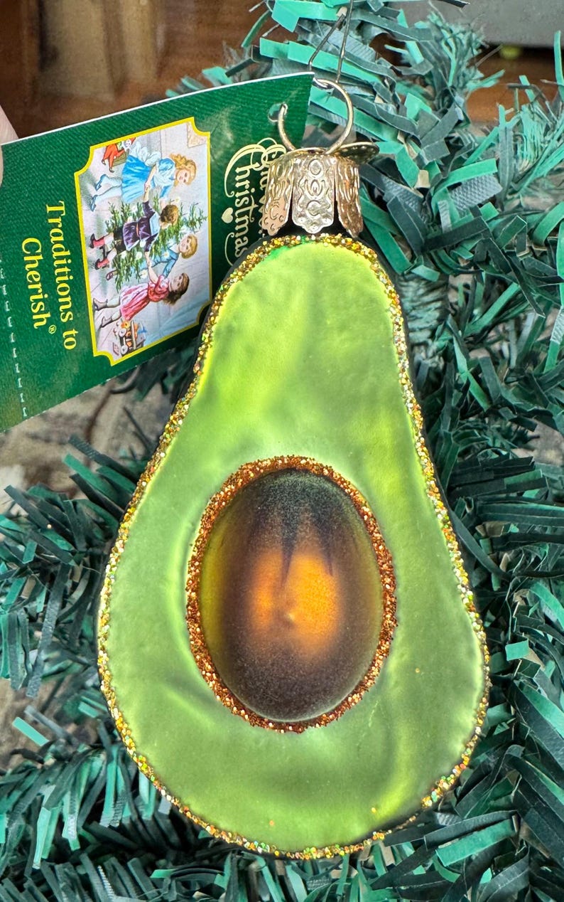 Cool Brand New Old World Christmas Avocado Glass Ornament - Etsy UK