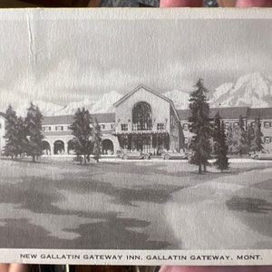 Legal representação artística de 1927 do New Gallatin Gateway Inn, Gallatin Gateway, Montana