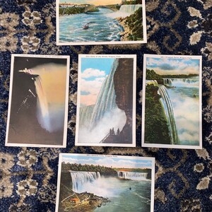 5 Lovely Antique Colorized Niagara Falls Postcards Goat Isle; Prospect Point; American Falls; Cave of the Winds