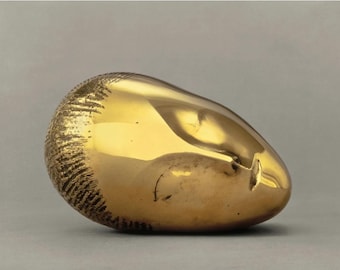 Réplique de la sculpture « La Muse endormie » | Reproduction de Brancusi | Sculpture en pierre artisanale | Réplique de musée | Patine de pierre vieillie | Art déco moderniste