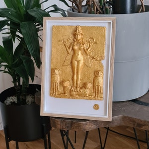 Stone deko Ishtar goddess, Queen of the Night,Burney relief,  Ereshkigal Goddess, Lilith statue, Inanna, Lilitu, ancient Sumerian Goddess