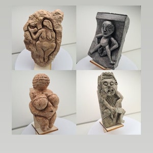 set statue Venus of Willendorf and venus of Laussel, 2x Sheela na Gig
