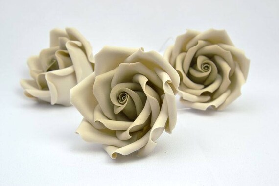 wedding edible ombre 2" set of 3 sugar paste rose flower handmade,topper