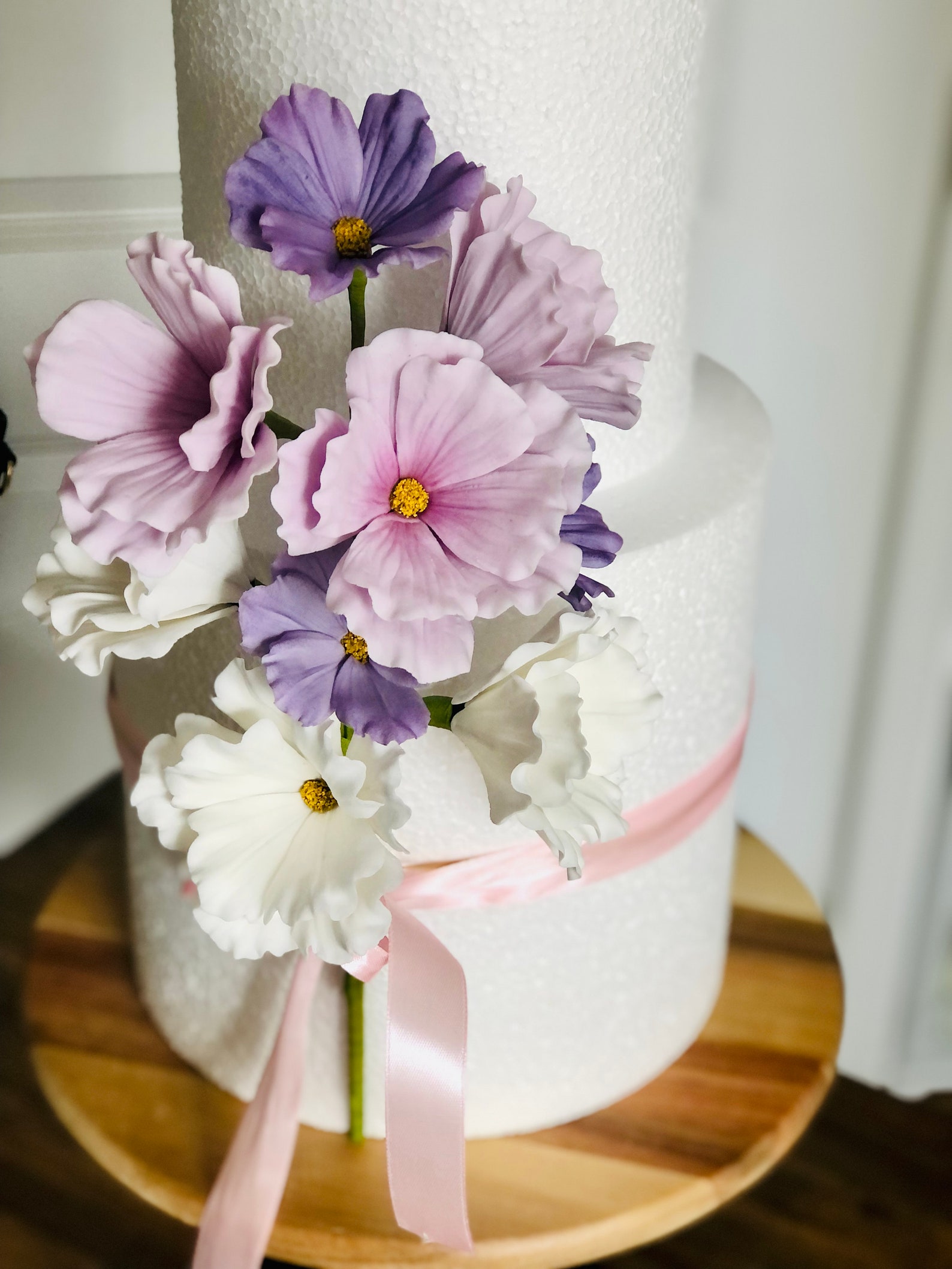 Cake Decoration Set, Cosmos Flowers, Sugar Paste, Weddings Celebration ...