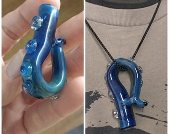 Tentacle chillum pendant glass pipe