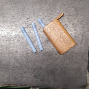 BLUE glass one hitter for your hitter box / dugout box in a special smaller size (please read description)