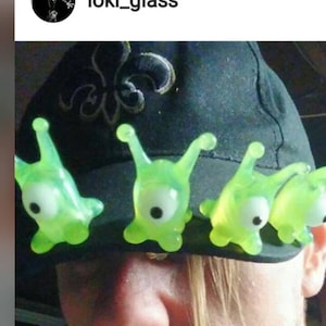 Glass brain slug hat pin/brim pin