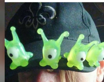 Glass brain slug hat pin/brim pin