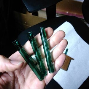 Teal glass one hitter for your hitter box / dugout box please read description image 3