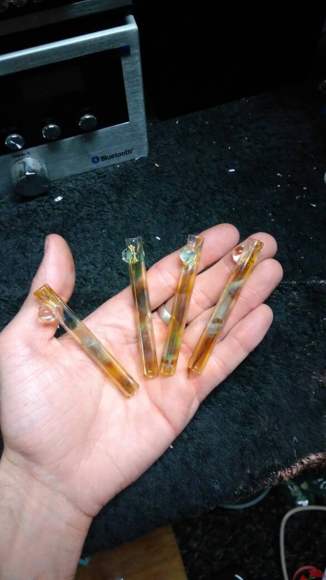 cigarette one hitter glass Color Changing Glass One Hitter (changes to Blues and Purples) (please Read  Description)