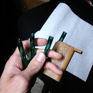 Teal glass one hitter for your hitter box / dugout box please read description image 1