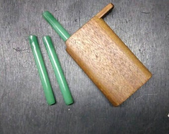 Jade green glass one hitter for your hitter box /dugout box in a special smaller size (please read description)