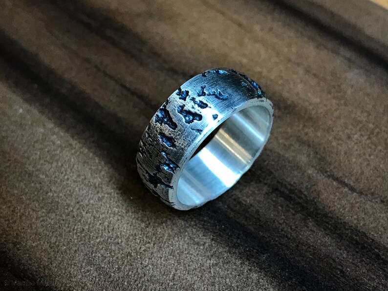 Corrosion Distressed and Oxidized Sterling Silver Dome Ring