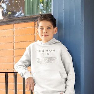 Kids Christian Hoodie, Joshua 1:9 Hoodie, Pullover Hoodie, Youth Christian Hoodie, Trendy Hoodie, Christian Kids Hoodie