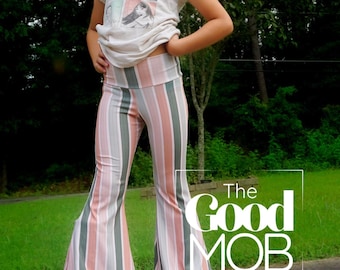 Toddler Girl Bell Bottoms: 70s Style Rib Knit Flare Pants