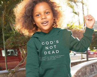 Kids "God's Not Dead" Youth Hoodie, Christian Apparel