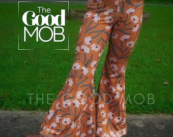 Toddler Girl Floral Bell Bottoms: 70s Style Retro Flares