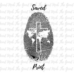 Impressão digital cristã salva PNG: Design de sublimação religiosa (download digital)