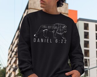I Will Not Fear Sweatshirt: Christian Lion Graphic Crewneck