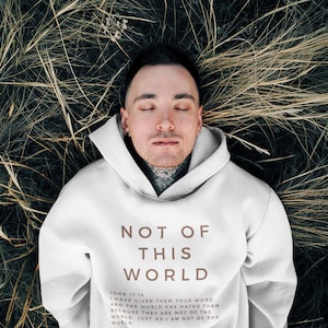 Best Seller Christian Hoodie, Not Of This World Hoodie, Pullover Hoodie, Christian Hoodie, White Hoodie, Trendy Hoodie, Womens Hoodie