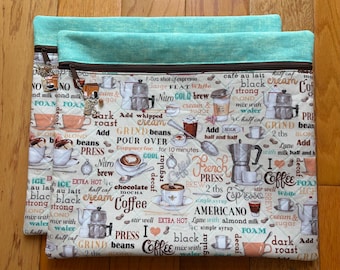 Bolsa para proyecto de punto de cruz acolchada Coffee House