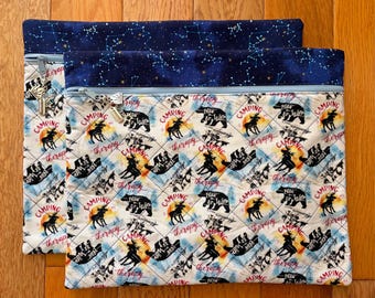 Bolsa acolchada para proyecto de punto de cruz Camping Therapy
