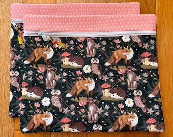 Forest Animals Quilted Cross-Stitching Project Bag