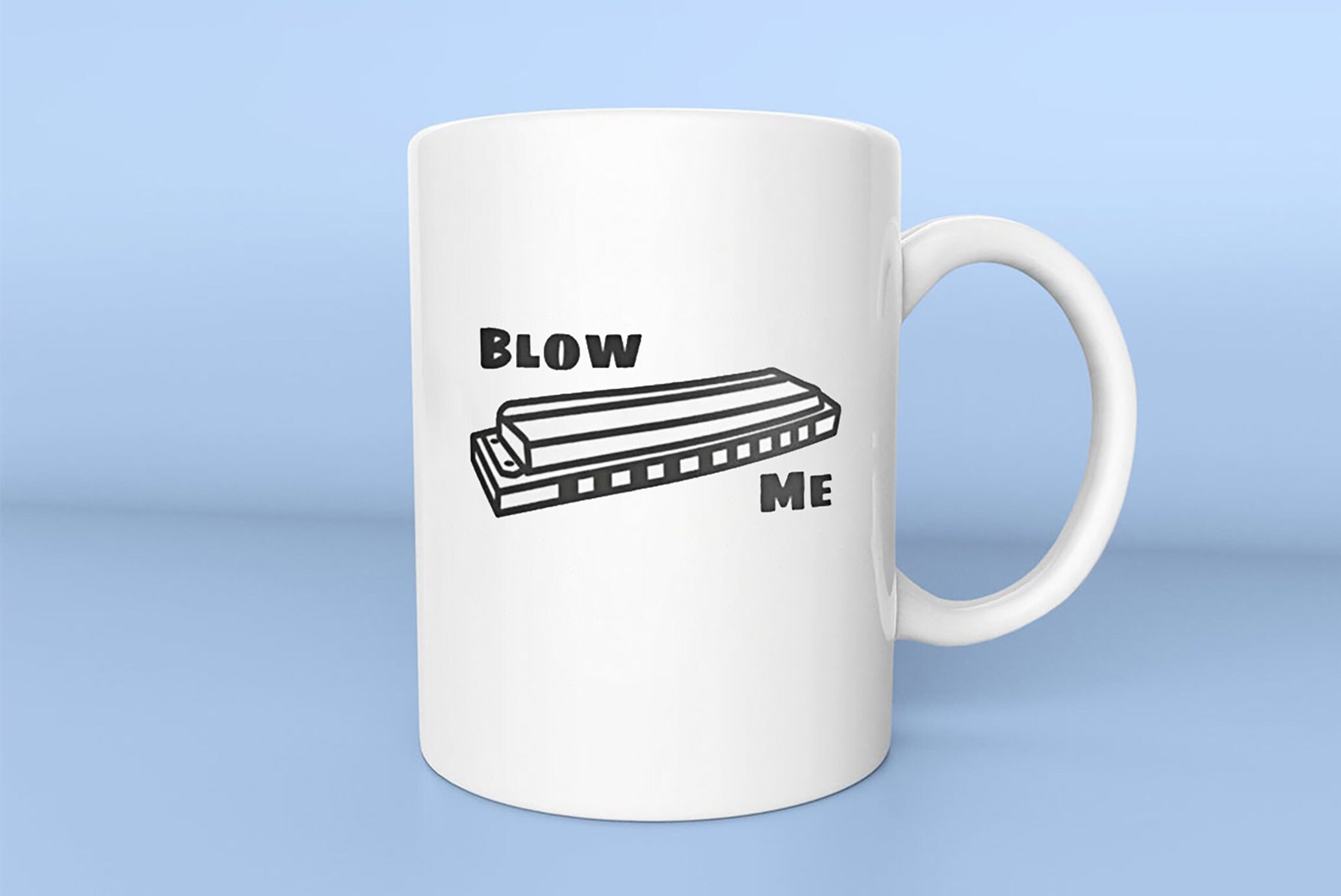Blow Me Harmonica White Gifts Musicians Unique Customized Etsy