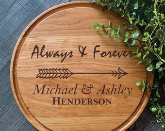 Personalized Cutting Board, House Warming Gift,Wedding Gift,Custom Cutting Board,Laser Engraved Logo,Round Cutting Board,Anniversary Gift