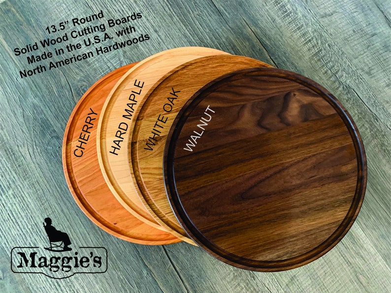 Nana's Kitchen Cutting Board,Grandma,Round,Personalized,Custom,Walnut,Cherry,Hard Maple,White Oak,Reversible,Mother's Day,Grandparent's Day, image 9