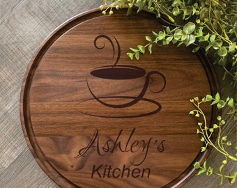 Personalized Cutting Board,Kitchen Decor,Round Cutting Board,Custom Laser Engraving,Walnut,Cherry,Hard Maple,White Oak,Natural Wood Board