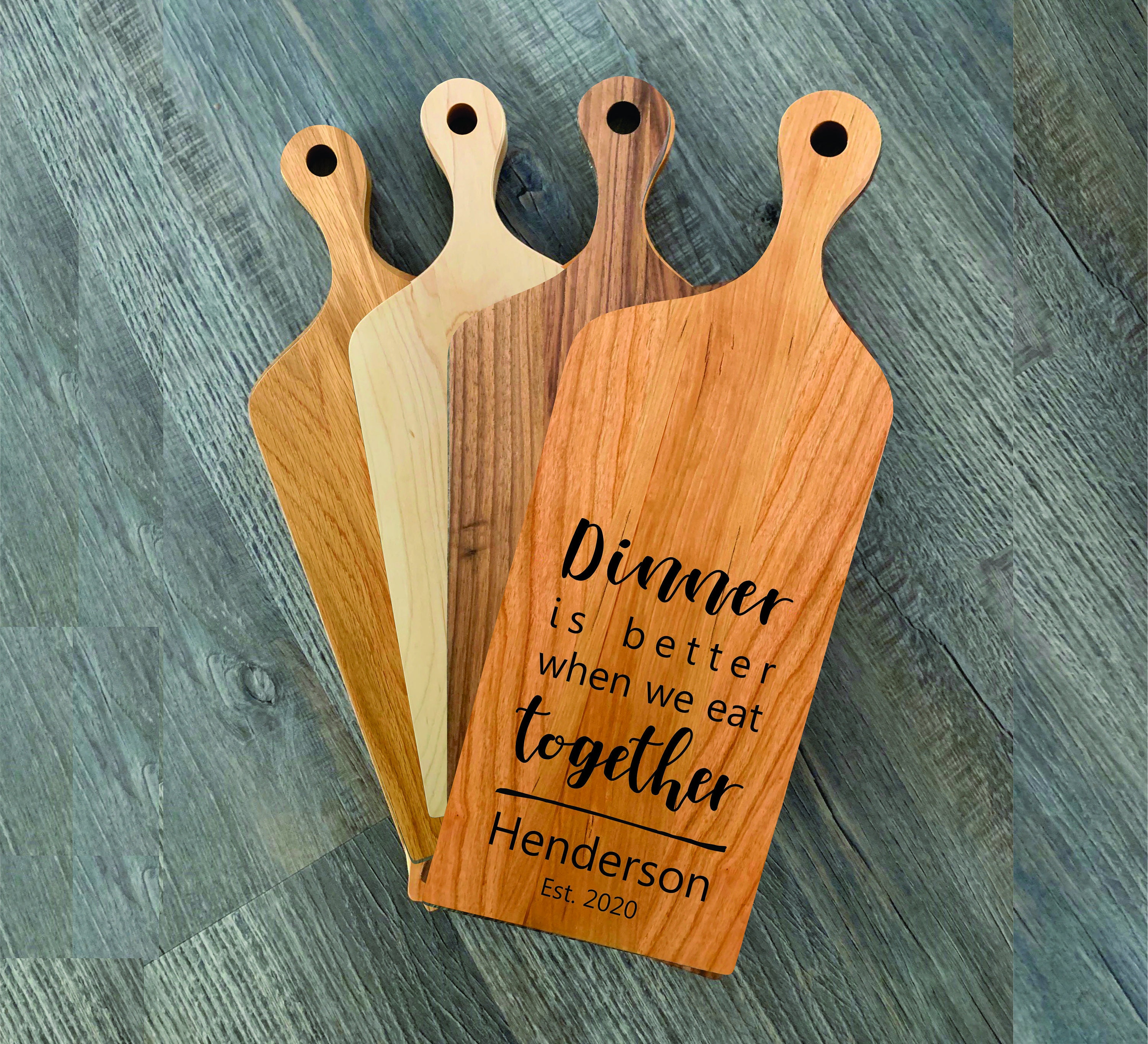 Custom Charcuterie Board Personalized Family Cutting Board with Handle