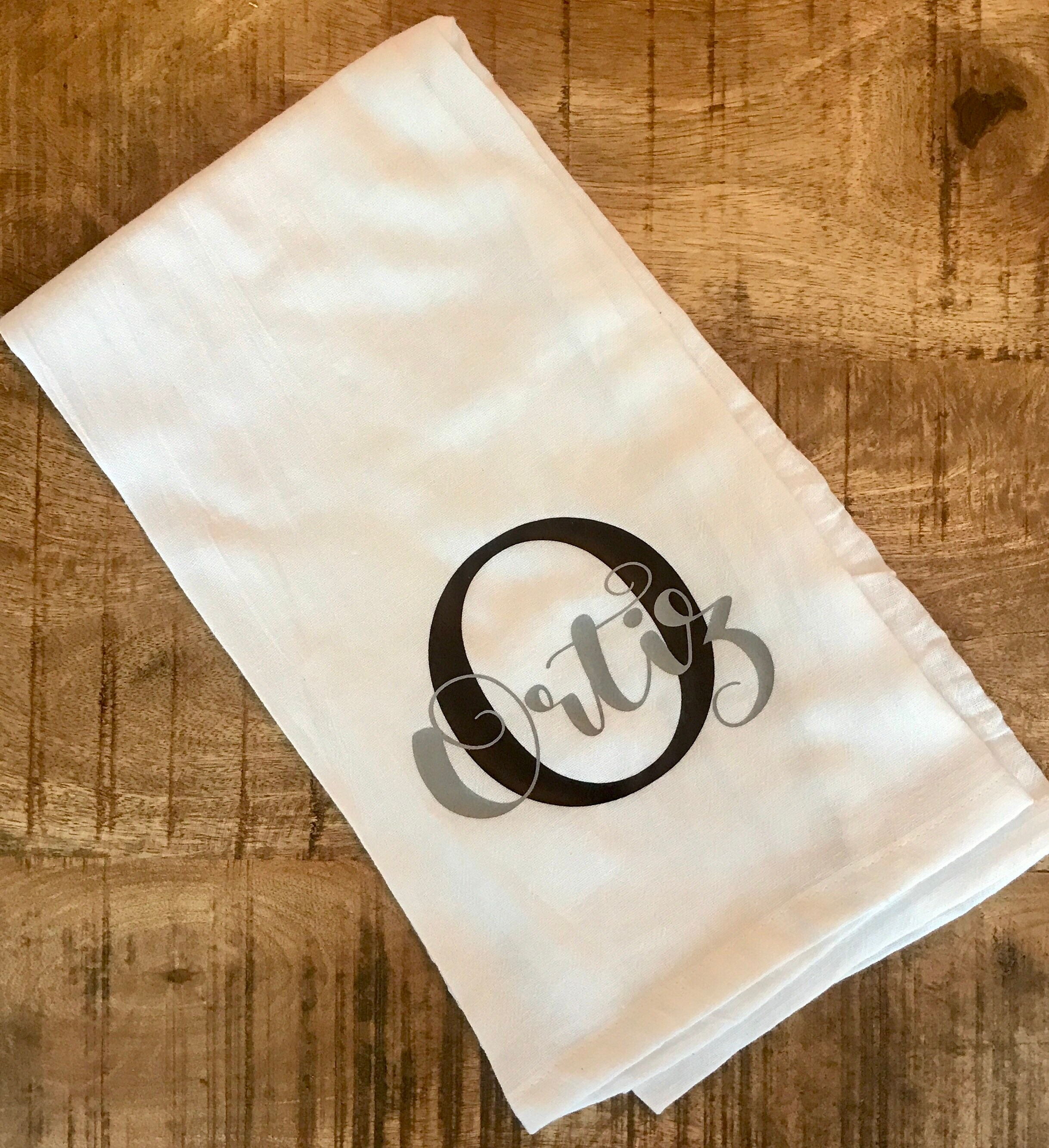 Set of 3 custom personalized dish towels with last name / tea Etsy