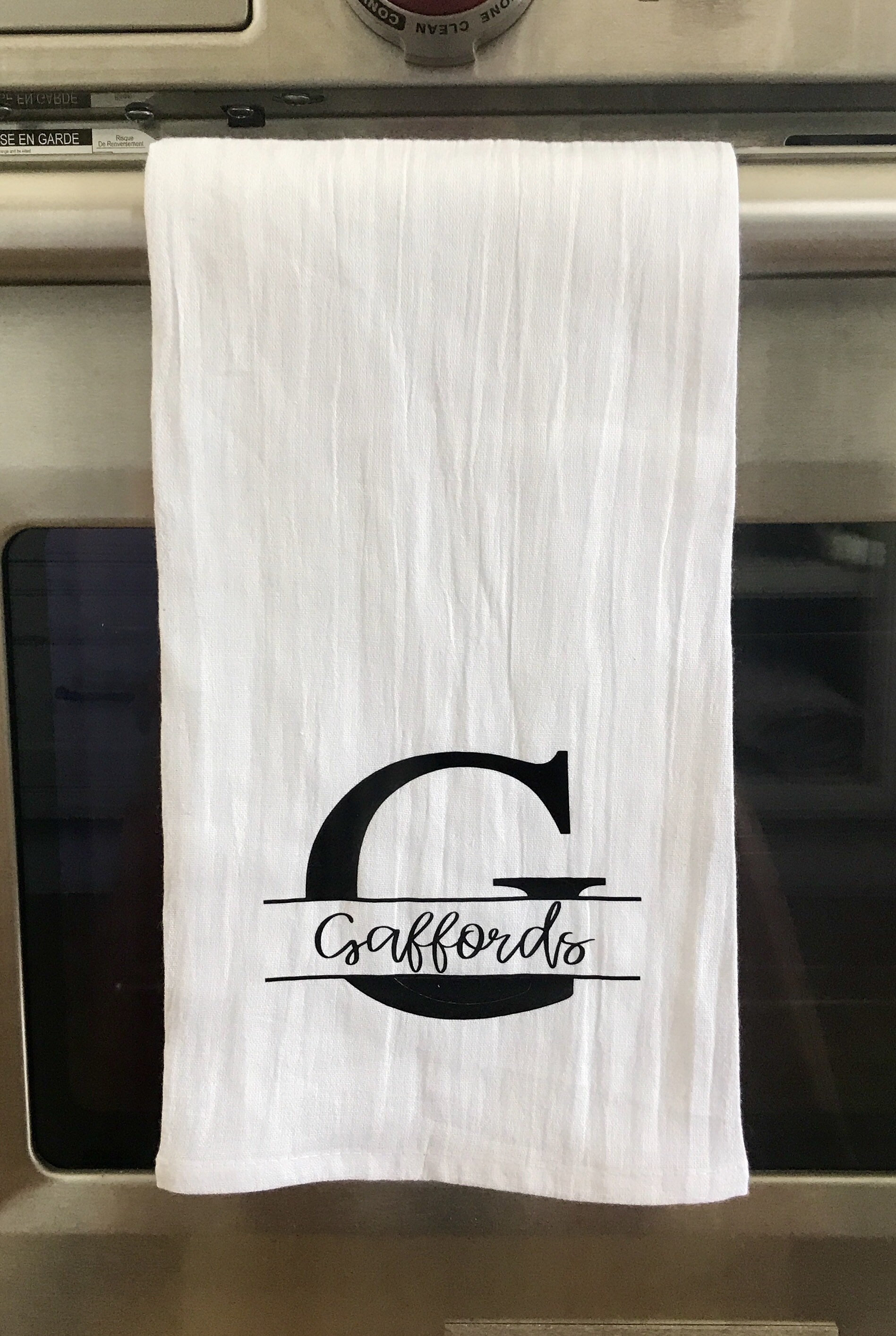 Set of 3 custom personalized dish towels with last name / tea Etsy