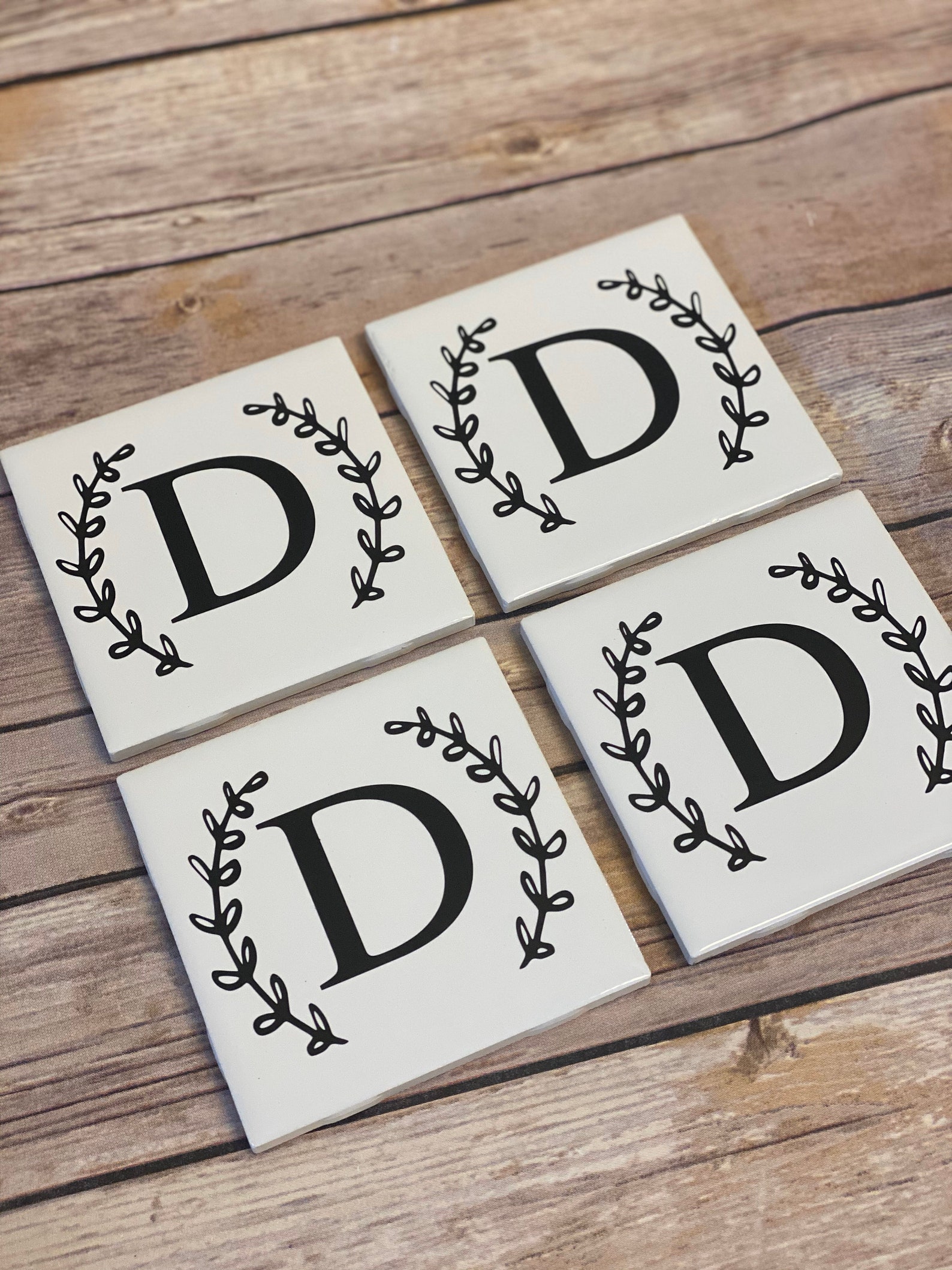 Personalized coasters / initial coaster / set of 4 / wedding Etsy