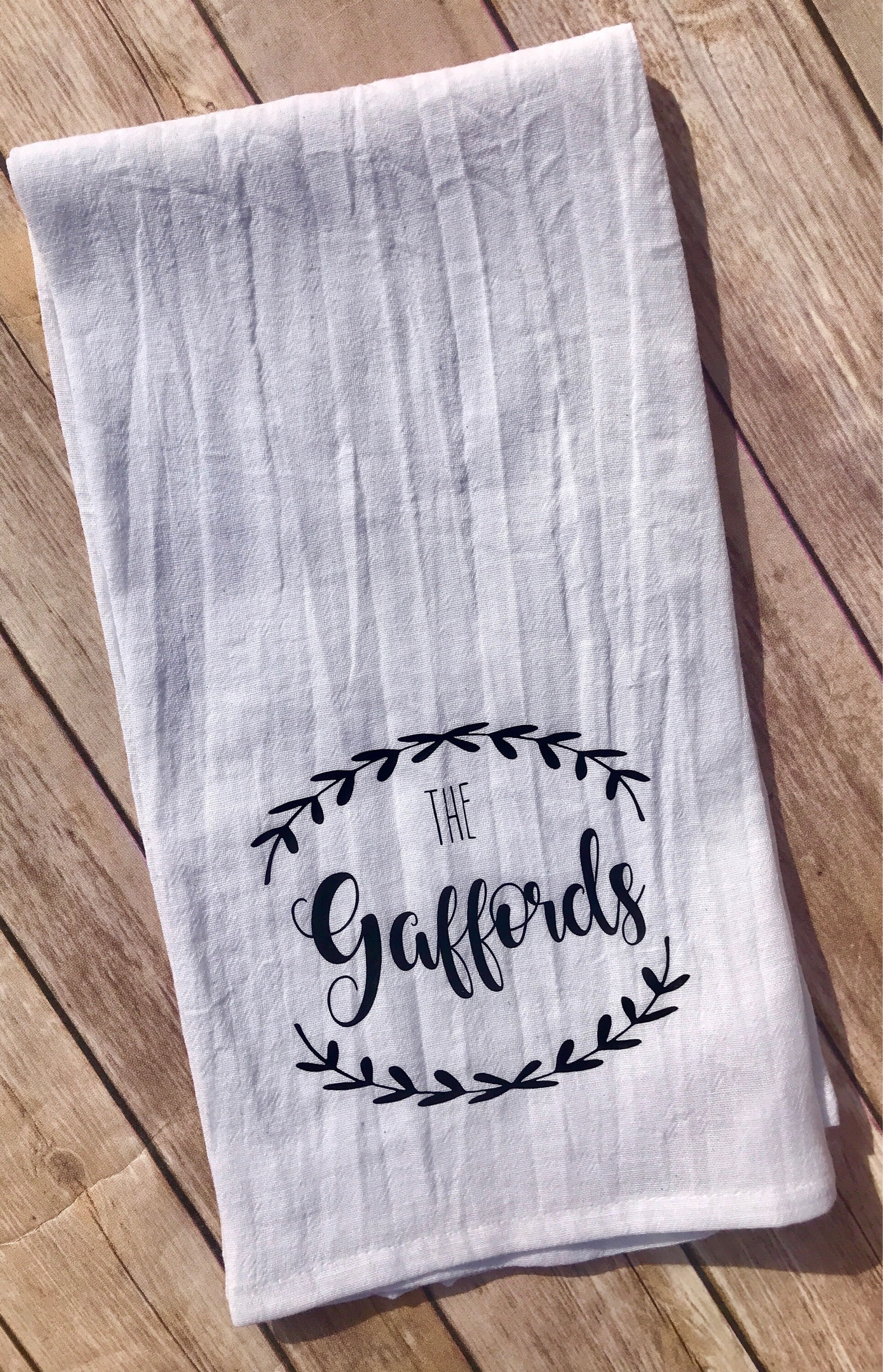 Set of 3 custom personalized dish towels with last name / tea Etsy