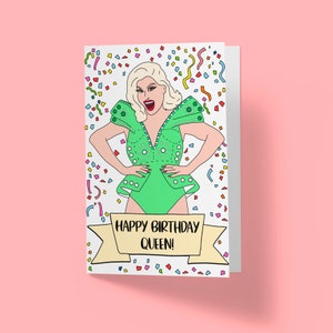 RuPaul&#39;s Drag Race | Happy Birthday | Cheryl Hole  | Greetings Card | Customised Personalised Drag Queen