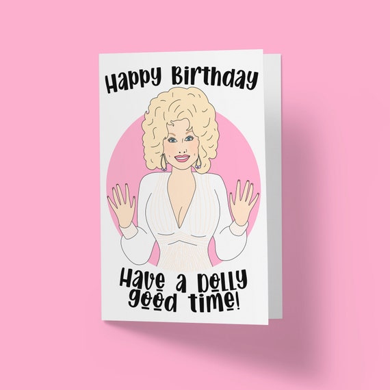 Dolly Parton Happy Birthday Greetings Card Happy Etsy