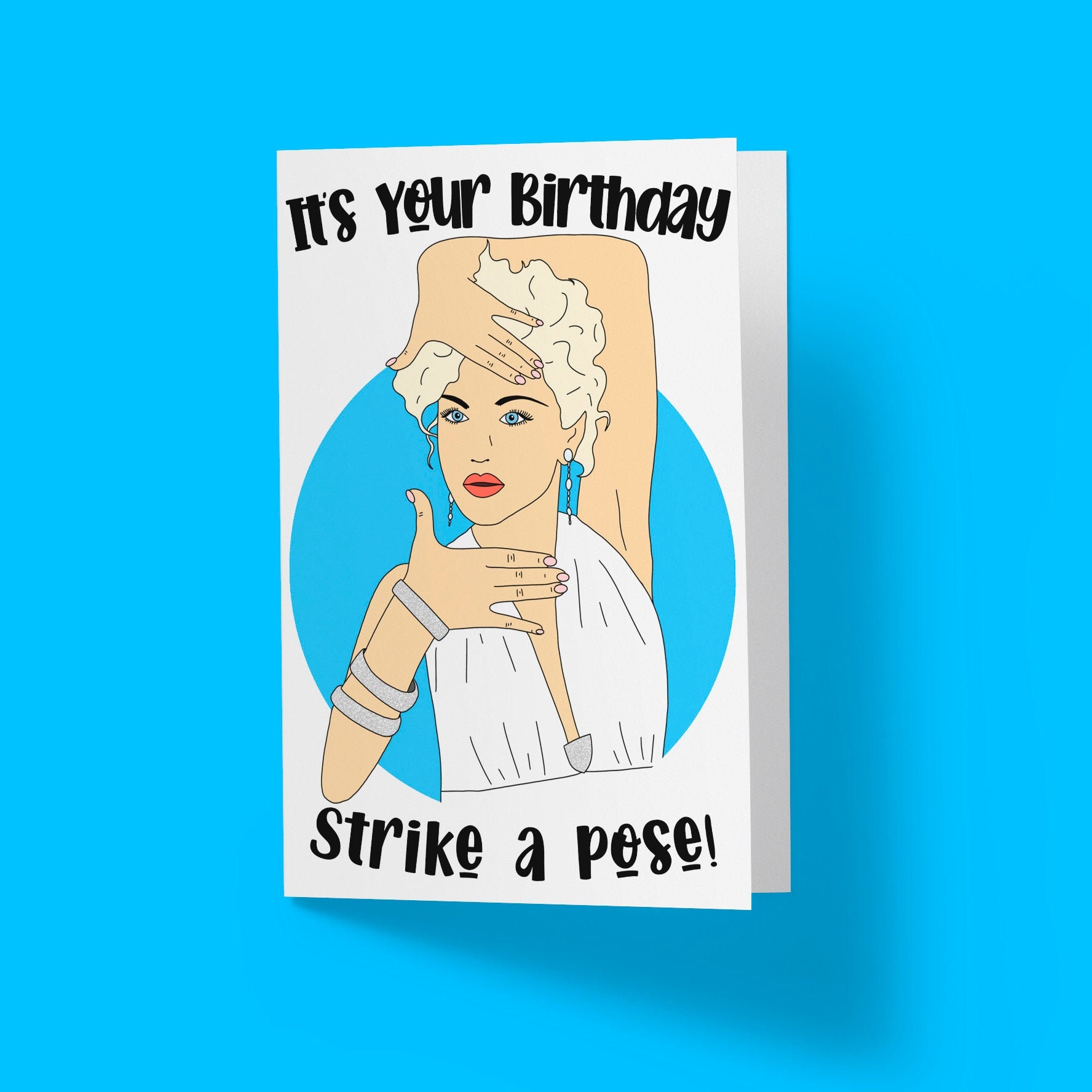 Madonna Happy Birthday Greetings Card strike A - Etsy UK