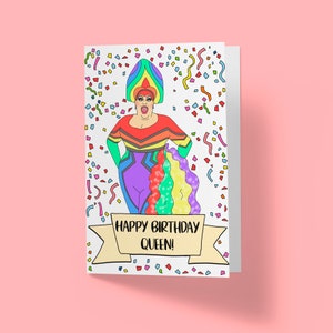 RuPaul&#39;s Drag Race | Happy Birthday | Eureka O&#39;Hara | Greetings Card | Customised Personalised Drag Queen